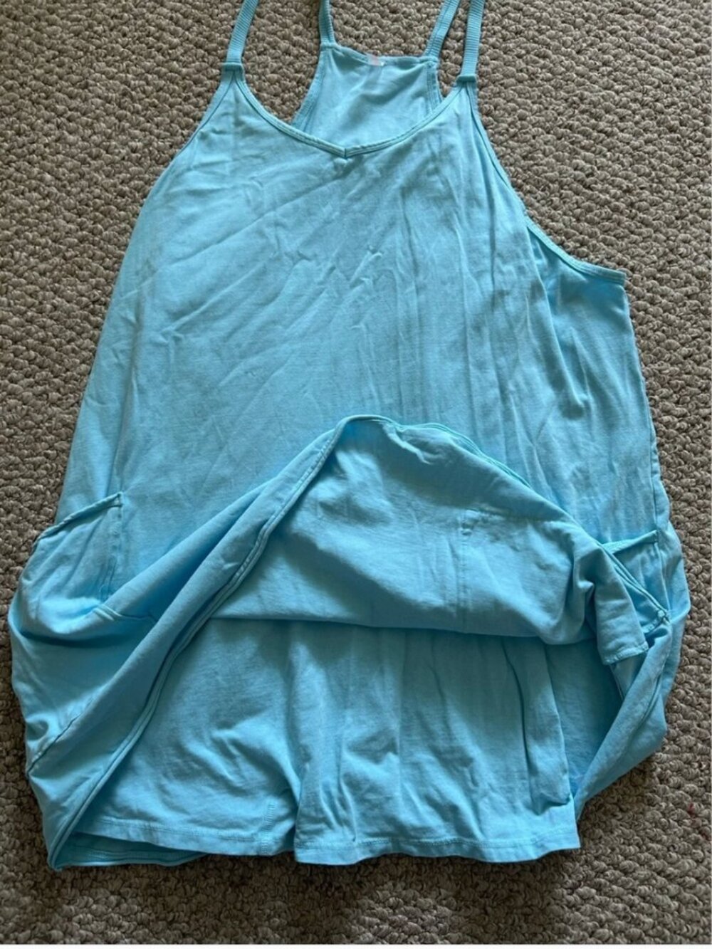 Free People Light Blue Mini Dress with Pockets - Picture 4 of 8